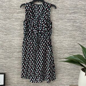 🌸BeBop Bird Print Sleeveless Dress - Size L - Black with Teal & Pink Birds